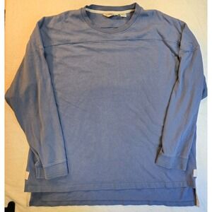 Orvis Sporting Traditions Solid Blue 100% Cotton XXL Long Sleeve Polo Shirt Y2K